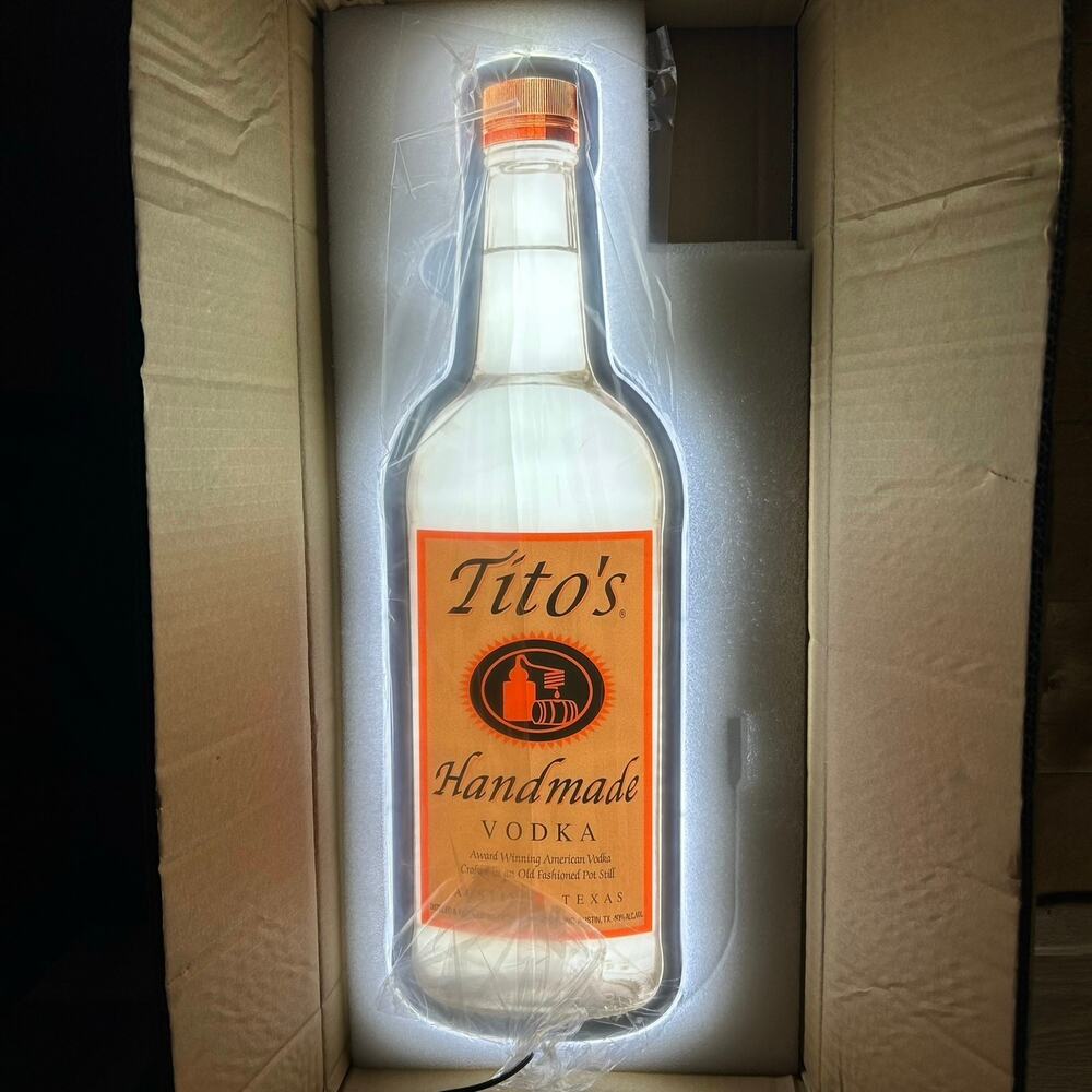 Tito’s Vodka LED Acrylic Bottle Sign (New In Box)